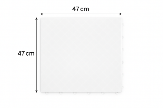 Hockey flooring tile with measurement arrows