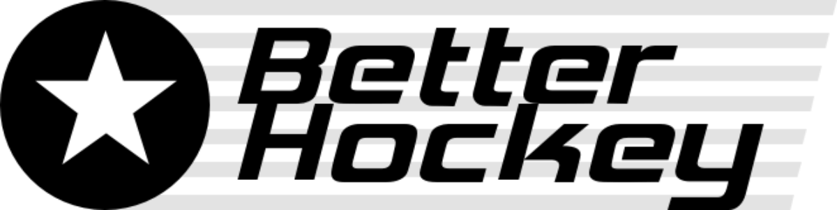 Bättre Hockey-logotyp med en stjärna och texten 'Better Hockey', perfekt för hockeyprodukter och träning.