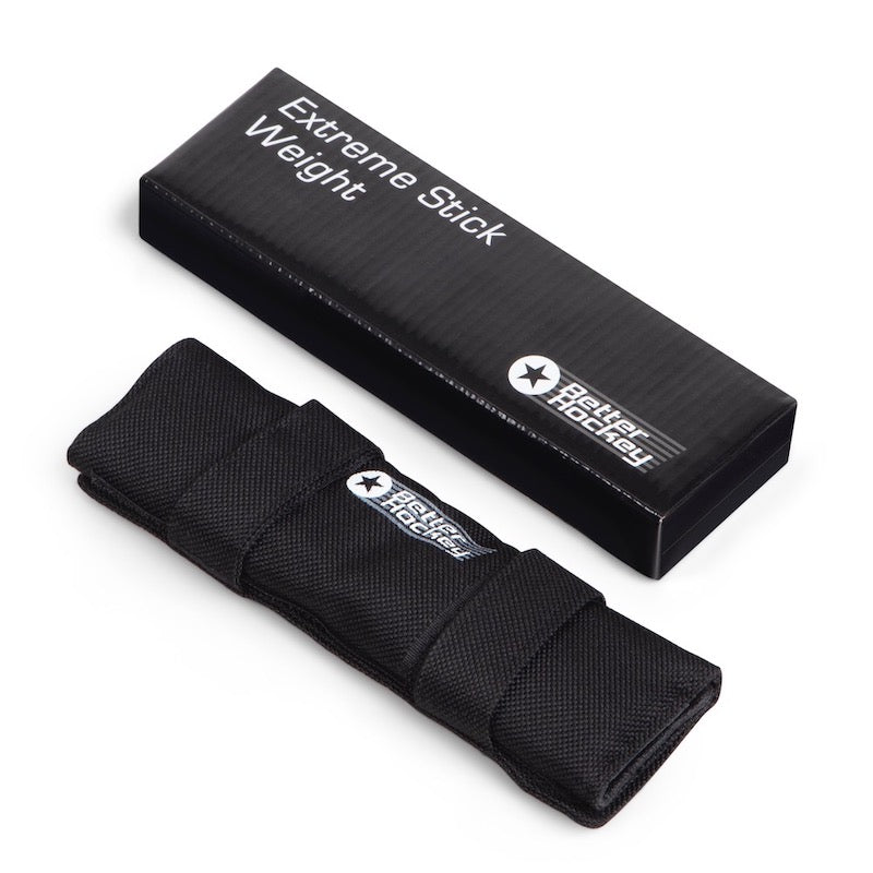 Extreme Hockey Pro Stick Weight in black packaging, designed to enhance shooting and stickhandling skills for improved performance.