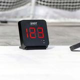 Xtreme Hockey Radar showing speed measurement of 128, used for shooting training and competitions.