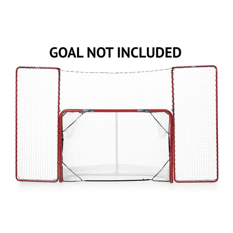 Extreme hockey net backstop with side nets for enhanced shooting practice, goal not included.