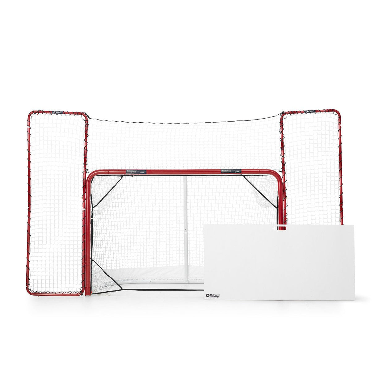 Hockeymål med skottramp för träning, designat för att förbättra dina skott och precision i hemmet.