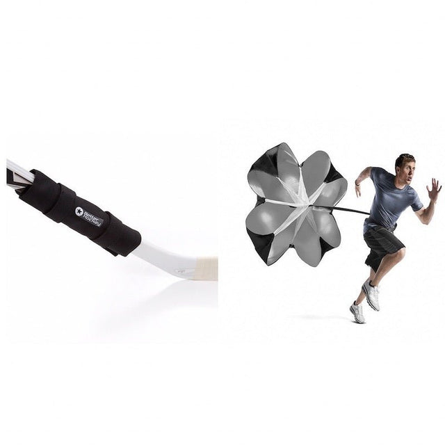Extreme Hockey Speed & Power Combo featuring a pro stick weight and a speed chute for enhanced shooting and skating performance.
